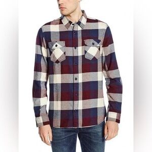 Men's Vans Off The Wall Box Long Sleeve Plaid Flannel‎ Button Down Shirt Large